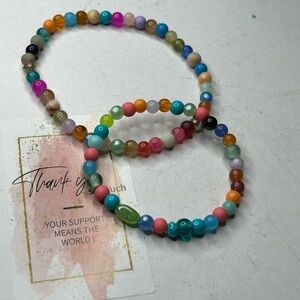 Multicolor Gemstone Bracelet and anklet Set